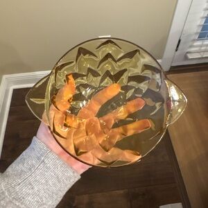Amber Glass Serving Bowl